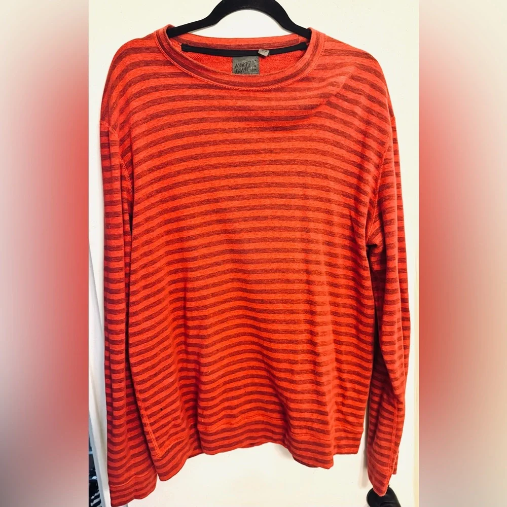 Naked and famous tonal red striped long sleeve knit t-shirt - Picture 1 of 3